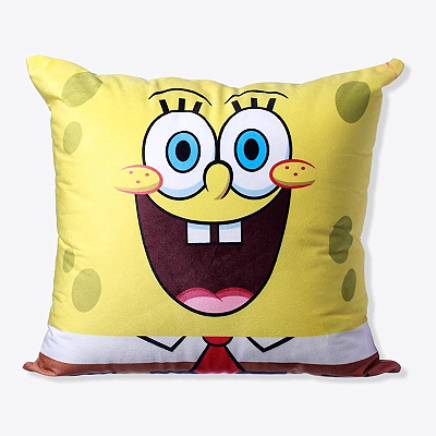 ALMOFADA BOB ESPONJA  FIBRA VELUDO 40X40CM OFICIAL