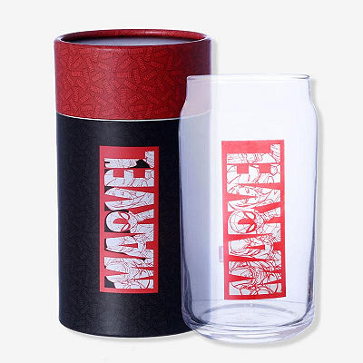 COPO DE VIDRO BEER  MARVEL LOGO 450ML - OFICIAL