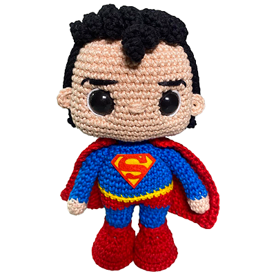 BONECO SUPER MAN FEITO EM CROCHÊ