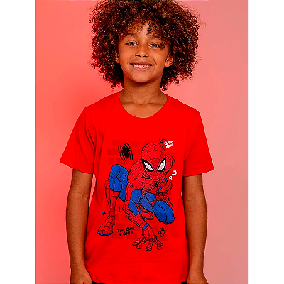 CAMISETA PITICAS INFANTIL SPIDER COR VERMELHO