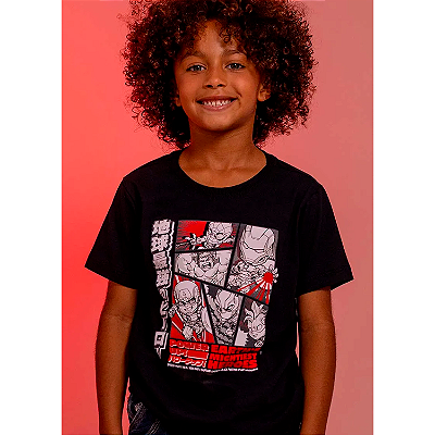 CAMISETA  PITICAS INFANTIL MARVEL COR PRETO