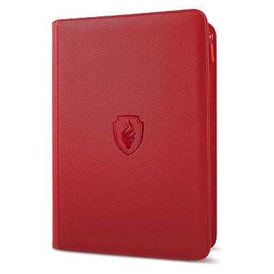 PASTA COM ZIPPER 18 ESPAÇOS POR PAGINA PARA CARDS TCG - VERMELHO