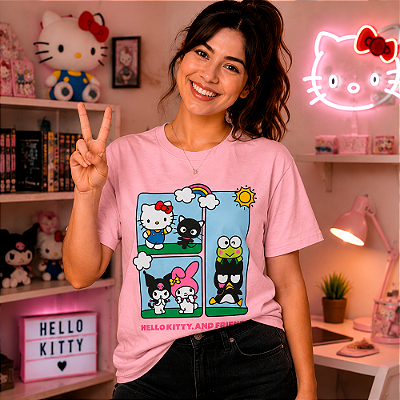 CAMISETA HELLO KITTY  PITICAS INFANTIL ROSA
