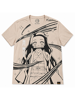 CAMISETA DEMON SLAYER PITICAS COR ROSA