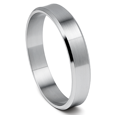 Aliança de Namoro Prata 950 Masculina 4,0mm Unidade | ALI124