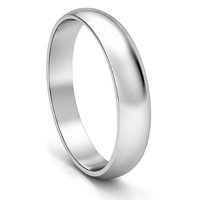 Aliança de Namoro Prata 950 Masculina 4,0mm Unidade | ALI127