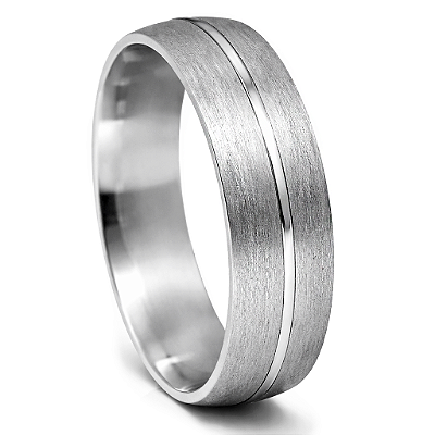Aliança de Namoro Prata 950 Masculina 5,0mm Unidade | ALI166