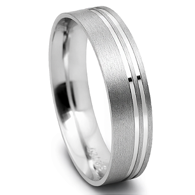 Aliança de Namoro Prata 950 Masculina 5,0mm Unidade | ALI167