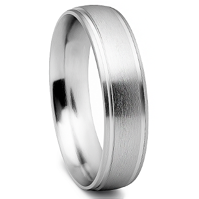 Aliança de Namoro Prata 950 Feminina 5,0mm Unidade | ALI170