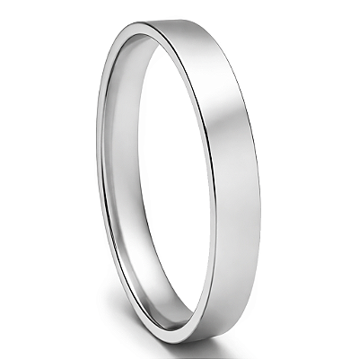 Aliança de Namoro Prata 950 Masculina 3,0mm Unidade | ALI196