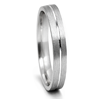 Aliança de Namoro Prata 950 Feminina 3,0mm Unidade | ALI197