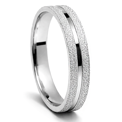 Aliança de Namoro Prata 950 Masculina 4,0mm Unidade | ALI198