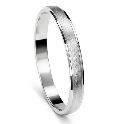 Aliança de Namoro Prata 950 Feminina 3,0mm Unidade | ALI199