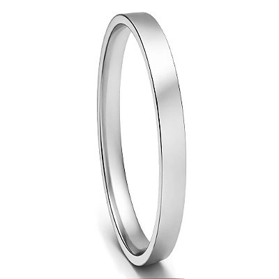 Aliança de Namoro Prata 950 Feminina 2,0mm Unidade | ALI207