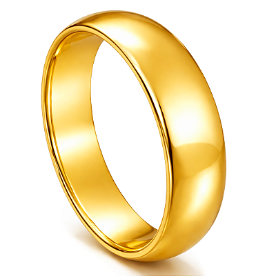 Par de Alianças Ouro 12k Meia Cana 6mm | ALI5-12OA