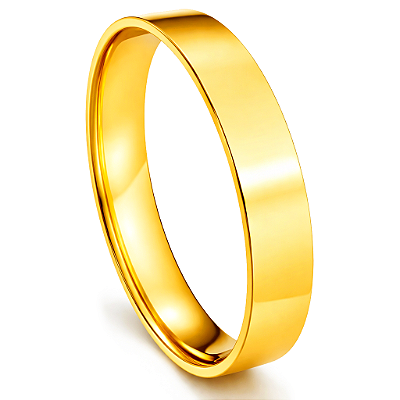 Par de Alianças Ouro 18k Quadrada 3,5mm | ALI06OA
