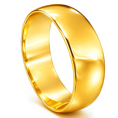 Par de Alianças Ouro 12k Meia Cana 6,8mm | ALI5-25OA