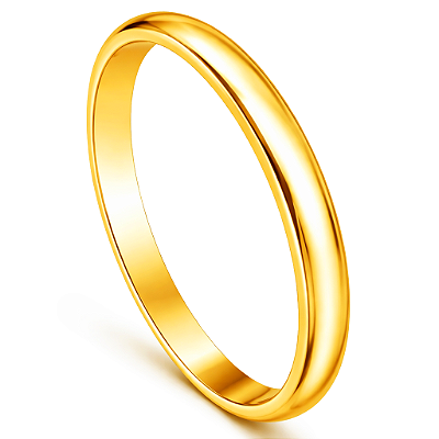 Par de Alianças Ouro 12k Meia Cana 2,3mm | ALI5-240OA