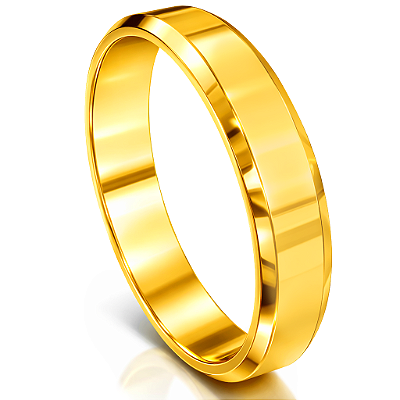 Par de Alianças Ouro 12k Quadrada 3,9mm | ALI5-270OA