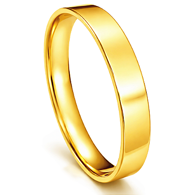Par de Alianças Ouro 12k Quadrada 3mm | ALI5-271OA
