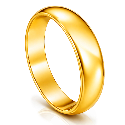 Par de Alianças Ouro 6k Meia Cana 4,8mm | ALI6-22OA