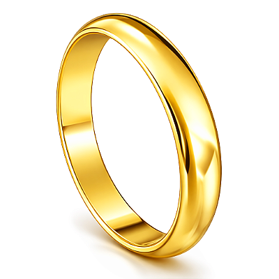 Par de Alianças Ouro 6k Meia Cana 3,8mm | ALI6-65OA