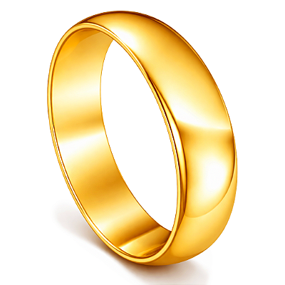 Par de Alianças Ouro 6k Meia Cana 5,5mm | ALI6-116OA