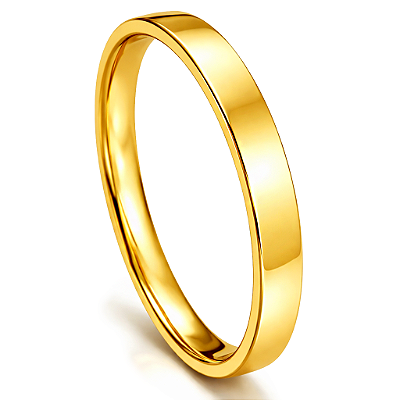 Par de Alianças Ouro 6k Quadrada 2,2mm | ALI6-232OA