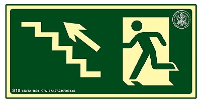 Placa S10 - "Sobe Escada à Esquerda"