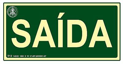 Placa S12 - "Saída"
