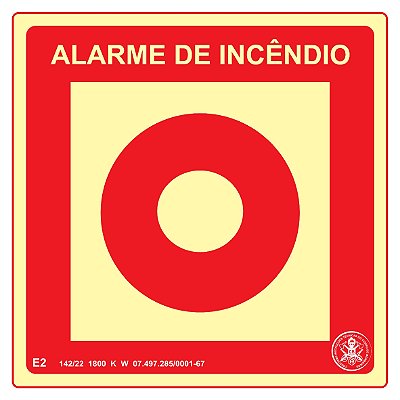 Placa E2 "Alarme de Incêndio"