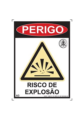 Placa A3 "Risco de Explosão"