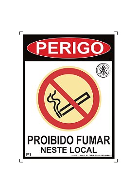 Placa P1 "Proibido Fumar"