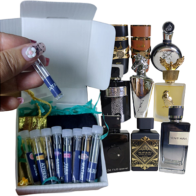 Kit Olfativo 10 decantes de 1ml Perfumes Árabes Masculinos