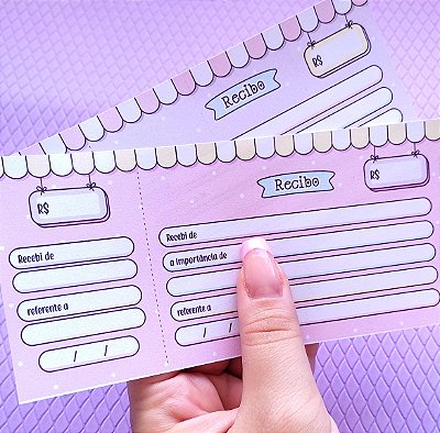10 Talões de Recibo Candy Color