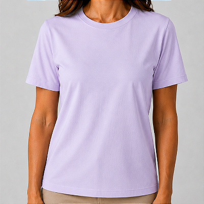 Blusa Lilás Lisa Básica Feminina Algodão