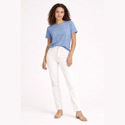 Blusa Azul Mescla Básica Feminina Algodão