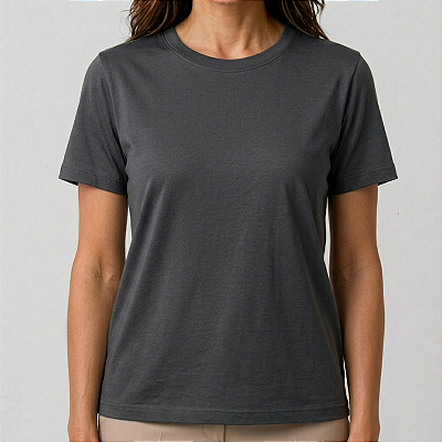 Blusa Grafite Lisa Básica Feminina Algodão