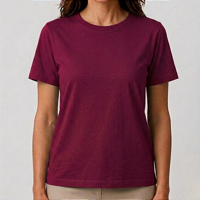 Blusa Marsala Lisa Básica Feminina Algodão