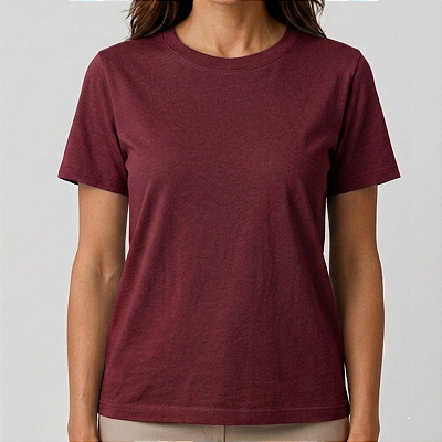 Blusa Marsala Lisa Básica Feminina Algodão