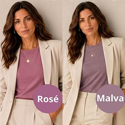Duas Blusas Básicas Lisas Femininas Algodão
