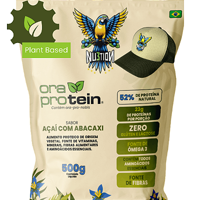 Proteína ervilha premium: 2 OraProteins + Boné Trucker Bege