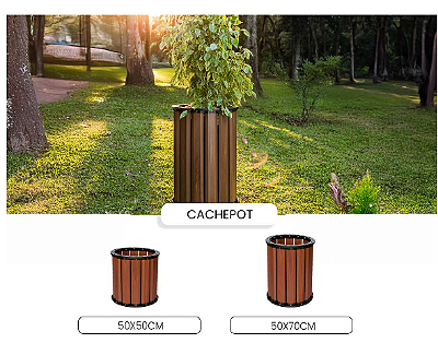 Cachepot de Madeira Plastica 50cm In Brasil