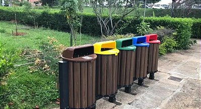 Lixeira Madeira Plástica In Brasil para Coleta Seletiva