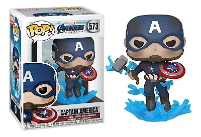 FUNKO POP!: MARVEL AVENGERS ENDGAME - CAPTAIN AMERICA #573 (ORIGINAL) - CX DE ACRÍLICO
