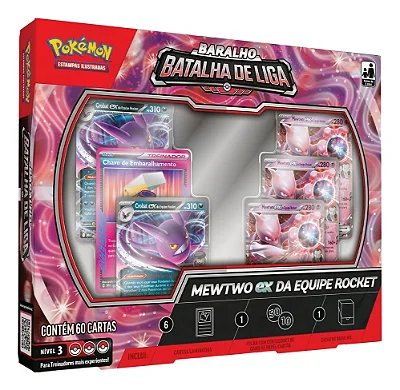 CARTAS POKEMON - (BOX) BARALHO BATALHA DE LIGA - MEWTWO EX DA EQUIPE ROCKET (ORIGINAL)
