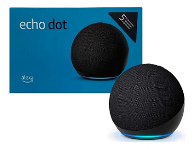 ECHO DOT ALEXA 5° GERAÇAO AMAZON (PRETO) - NOVO/LACRADO