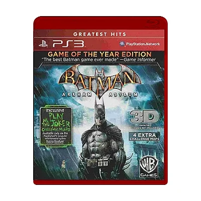 BATMAN: ARKHAM ASYLUM - GAME OF THE YEAR EDITION - GREATEST HITS - PS3 - SEMINOVO