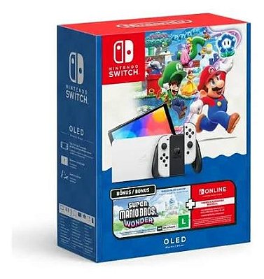 CONSOLE NINTENDO SWITCH OLED -EDIÇAO BUNDLE SUPER MARIO BROS. WONDER - NOVO/LACRADO