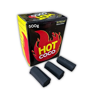 Carvão Coco Hot Coco 500g - Durabilidade e Sabor Puro